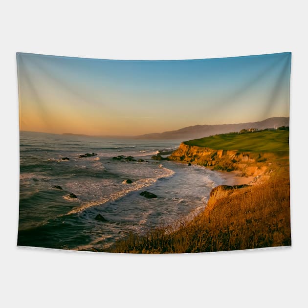 Half Moon Bay Sunset Tapestry by StacyWhite