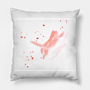 cat, kitten, animal, cute, pet, bright, motion, jump, sport, active, bright, watercolor, painting, art, Pillow