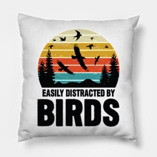 Easily distracted by birds Funny Bird Pillow