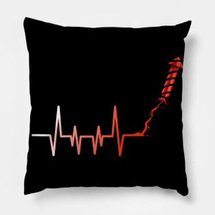 Heartbeat Firework Rocket Pillow