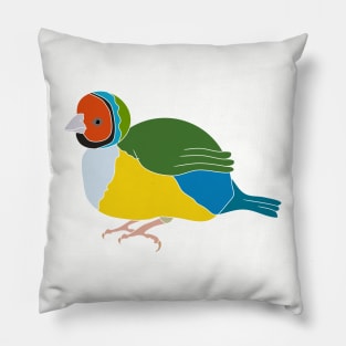 cute fat colorful finches illustrations Pillow