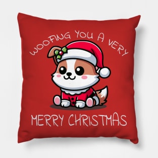 We Woof You A Merry Christmas Pillow