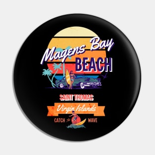 Magens Bay Beach Vintage-Style Pin