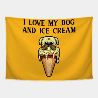 I Love My Dog And Ice Cream Tapestry