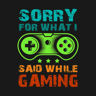 Sorry For What I Said Playing Video Games T-Shirt