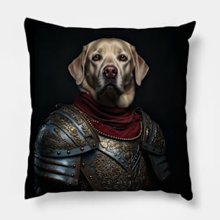 Stalwart Yellow Labrador Retriever - Medieval English Knight Pillow