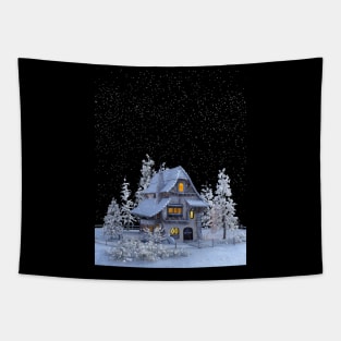 Christmas house, New Year Tapestry