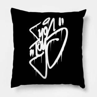 "YoToys" Design Graffiti Writing Tag No.1 - white Pillow