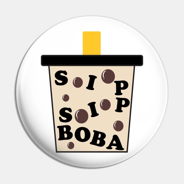 Sip Sip Boba Milk Tea Pin by Kelly Gigi