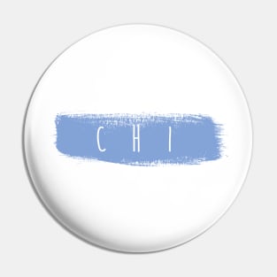 Chi Blue Brush Stroke Pin