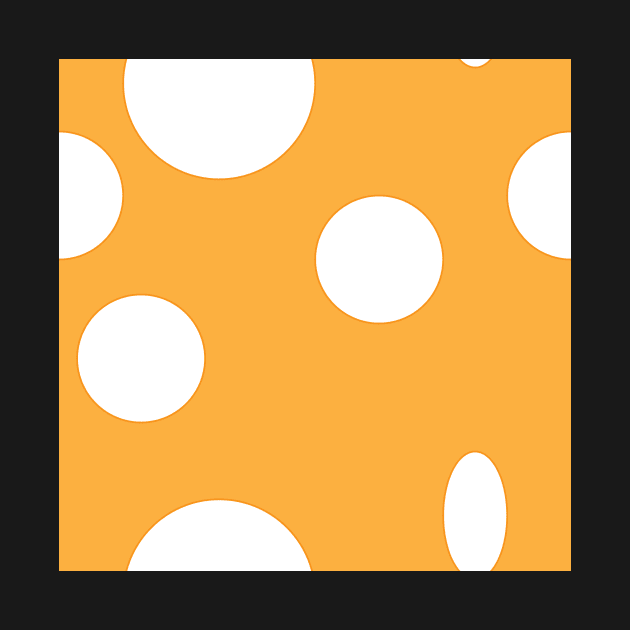 Spots, white on orange by MegMarchiando