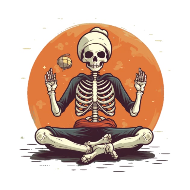 Skelton doing yoga by Teetastic6