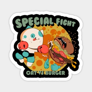 Special Fight Cat Vs Burger Magnet