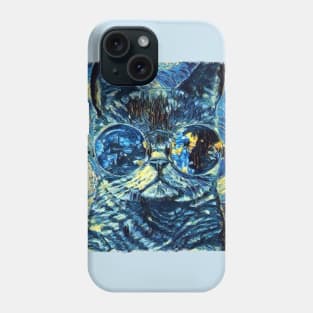 Swag Cat Van Gogh Style Phone Case