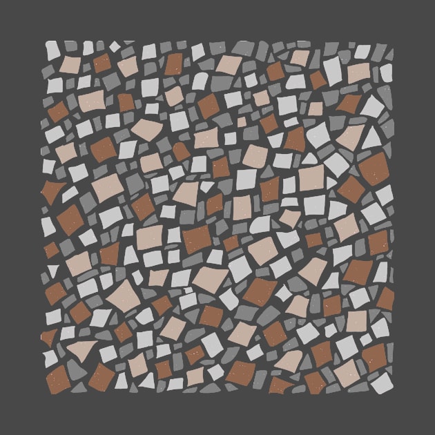 Broken Tiles Mosaic Pattern Brown Color Background GC-120-3 by GraphicCharms