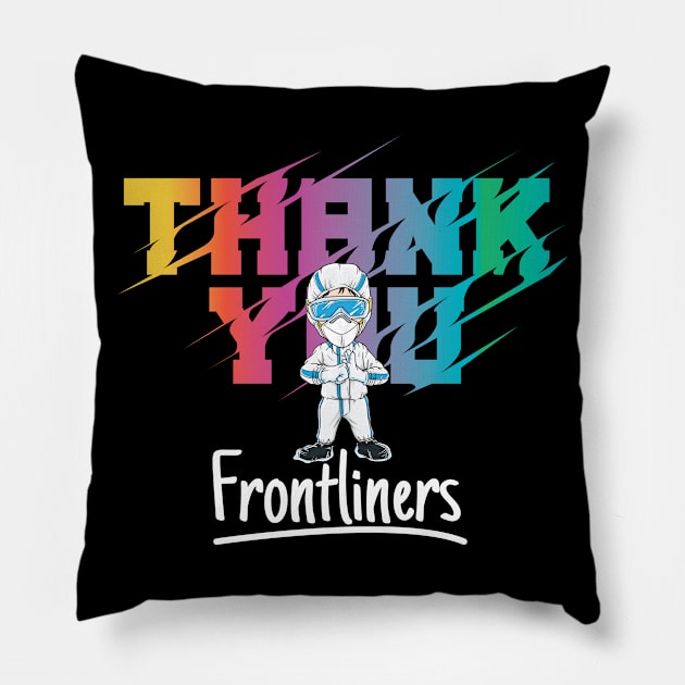 A Gratitude to Frontliners Pillow by Tee Tow Argh 