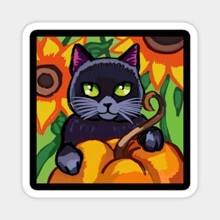 Halloween black cat Magnet