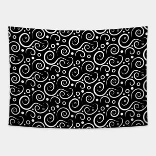 Black and white seamless spiral pattern Tapestry