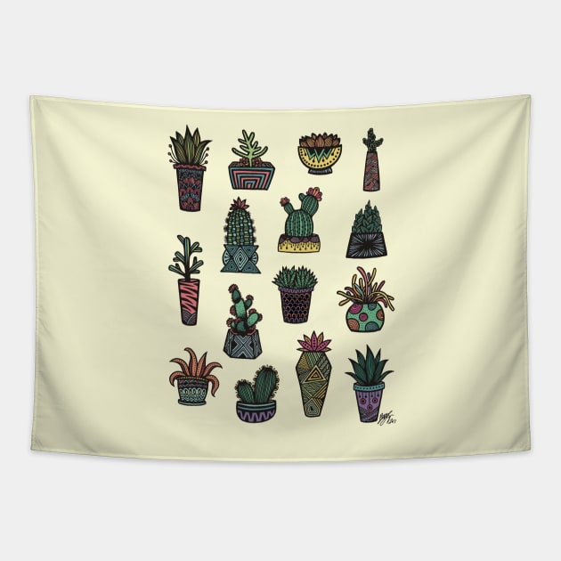 My Succulent Collection Tapestry by zenspiredesigns01
