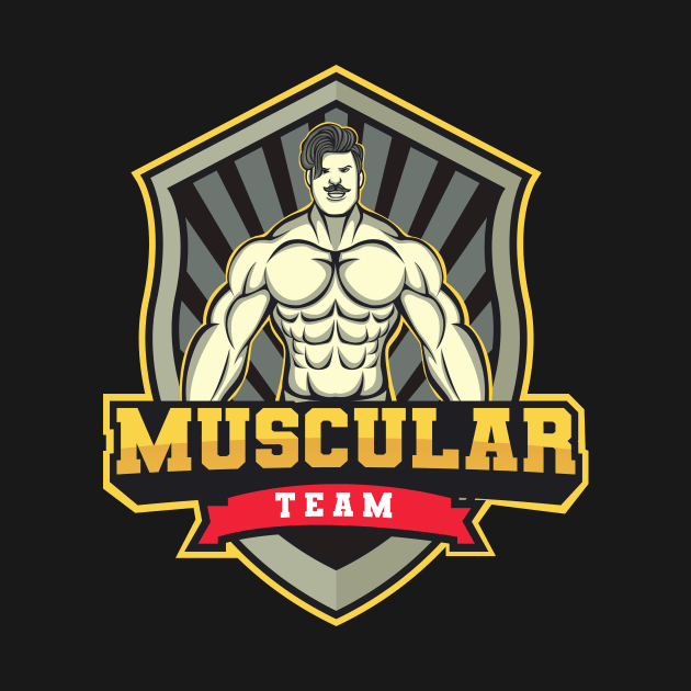 Muscular Man Illustration Design by Marciano Graphic