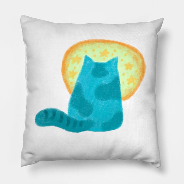 My cat is waiting for me Pillow by Subspace Balloon