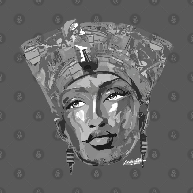 Nefertiti Black and White Portrait by mailsoncello