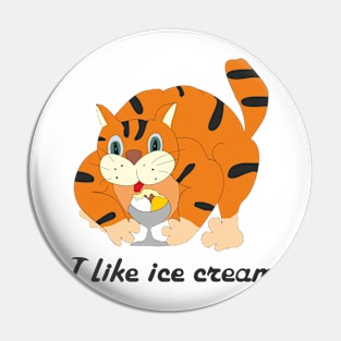 The cat is an ice cream lover Pin