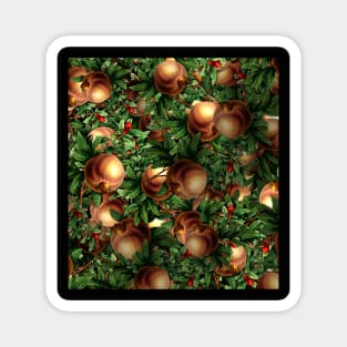 Pomegranate Fruit Leaves Floral Magnet