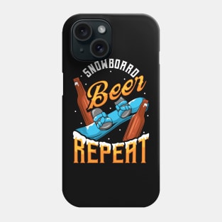 Funny Snowboard Beer Repeat Snowboarding Phone Case