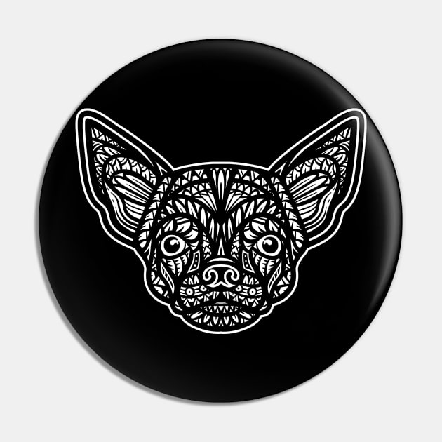 Chihuahua Tribal Pin by Barabarbar artwork