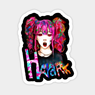 Harajuku Fashion Anime Girl Painting Magnet