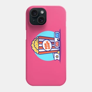 Popcorn, 3D Glasses And Ticket Cartoon Vector Icon Illustration Phone Case