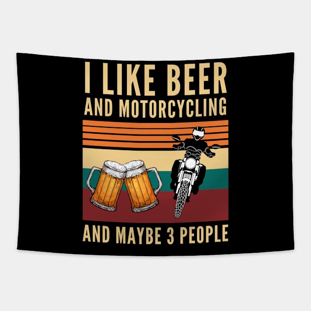 I like beer and Motorcycling and maybe 3 people Tapestry by Arts-lf