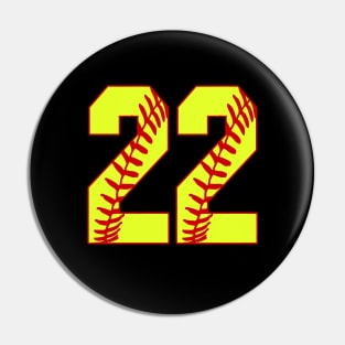 Fastpitch Softball Number 22 #22 Softball Shirt Jersey Uniform Favorite Player Biggest Fan Pin