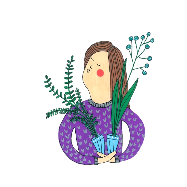 Lady With Plants by DoodlesAndStuff