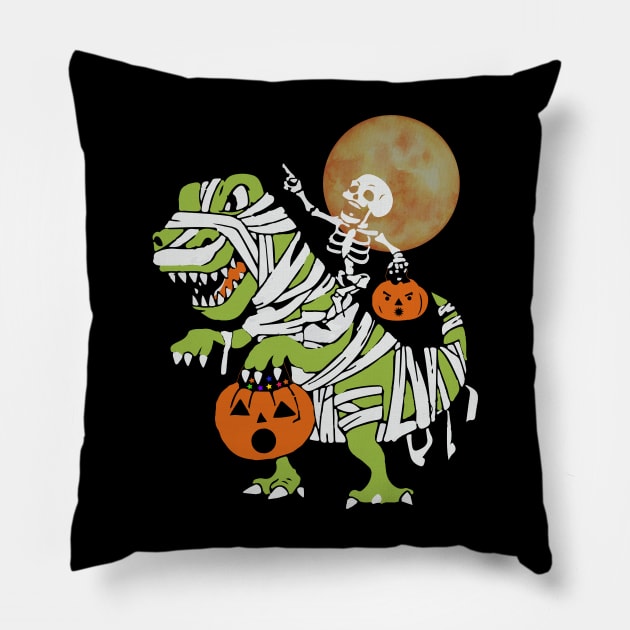 Skeleton Riding Dinosaur Bones Pillow by The Studio Style