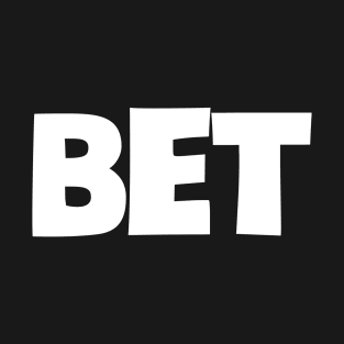 White ‘BET’ bold block slang text T-Shirt