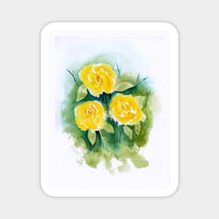 Loose Roses 3 - Yellow Roses Magnet
