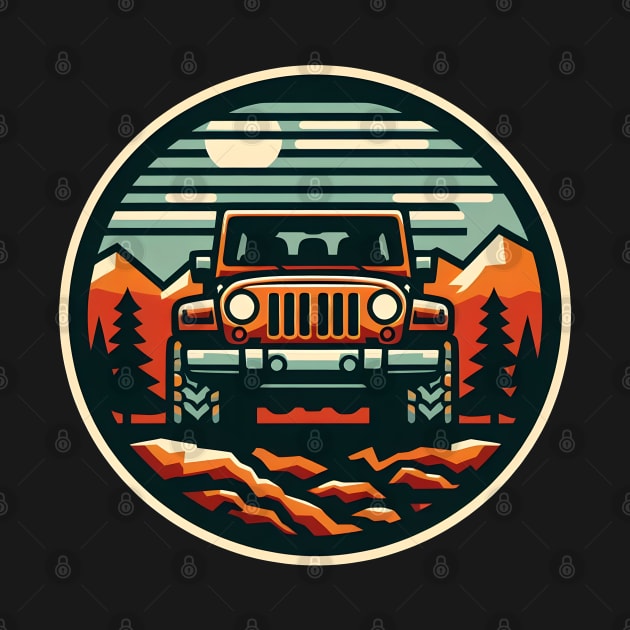 Jeep Wrangler JK Orange in Mountains by Syntheous