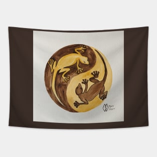 Lizard Wizard Yin Yang Tapestry