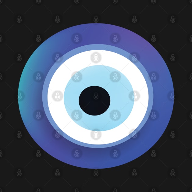Evil Eye Greek Symbol Of Protection Artistic Blue by ProjectX23 Orange