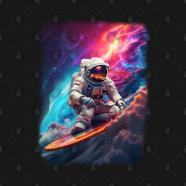 Astronaut Hanging 10 Galactic Wave by Ratherkool