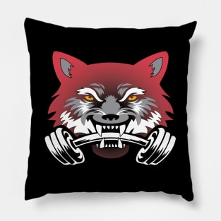 Wolf sport and fitness lovely blend drawing cute cool colorful Pillow