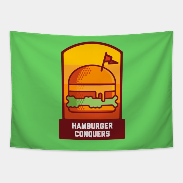 Hamburger Conquer Tapestry by arturo_mb