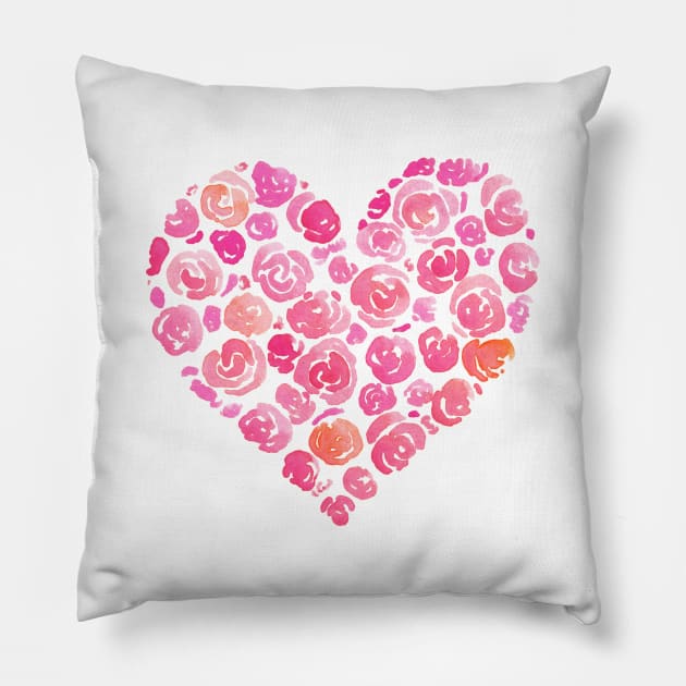 floral heart Pillow by shoko