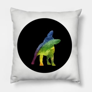 French Bulldog - Cool Rainbow Silhouette Pillow