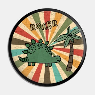 Dinosaur drawing - Retro colors Pin