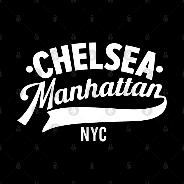 Chelsea Manhattan NYC- Minimal Neighborhood Typo Art by Boogosh