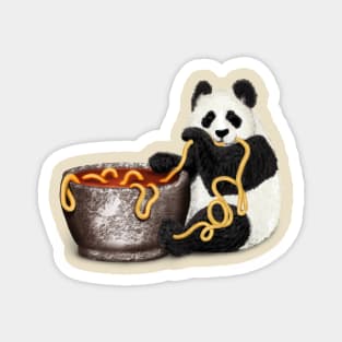 Panda Eating Noodles Magnet