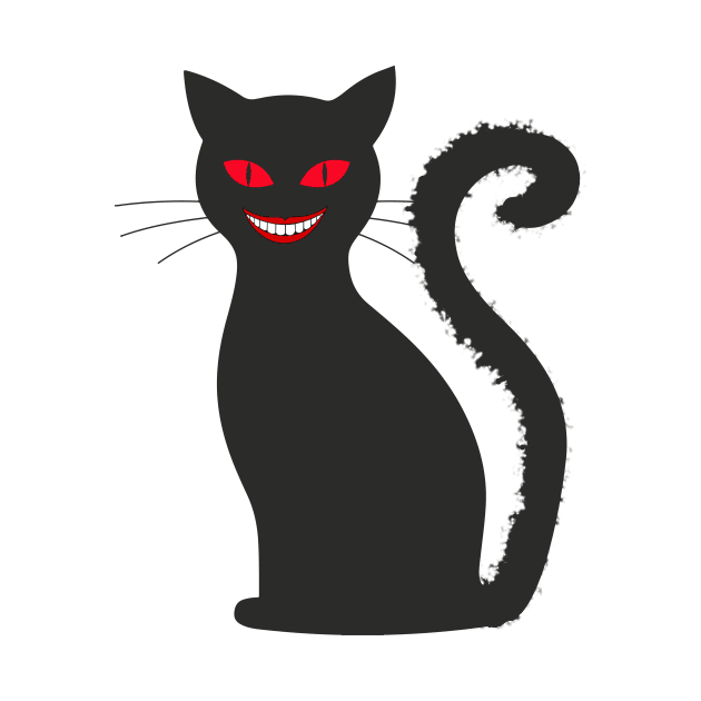 Creepy Smile Demon Cat by elizabethtruedesigns